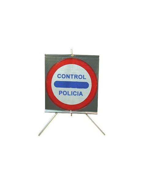 SEÑAL DE TRÁFICO ENROLLABLE, CONTROL POLICÍA