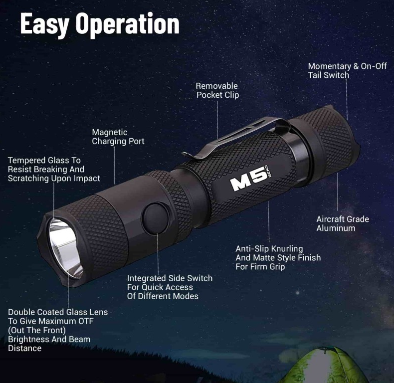 M5-G3 Linterna 2030 Lúmenes Recargable