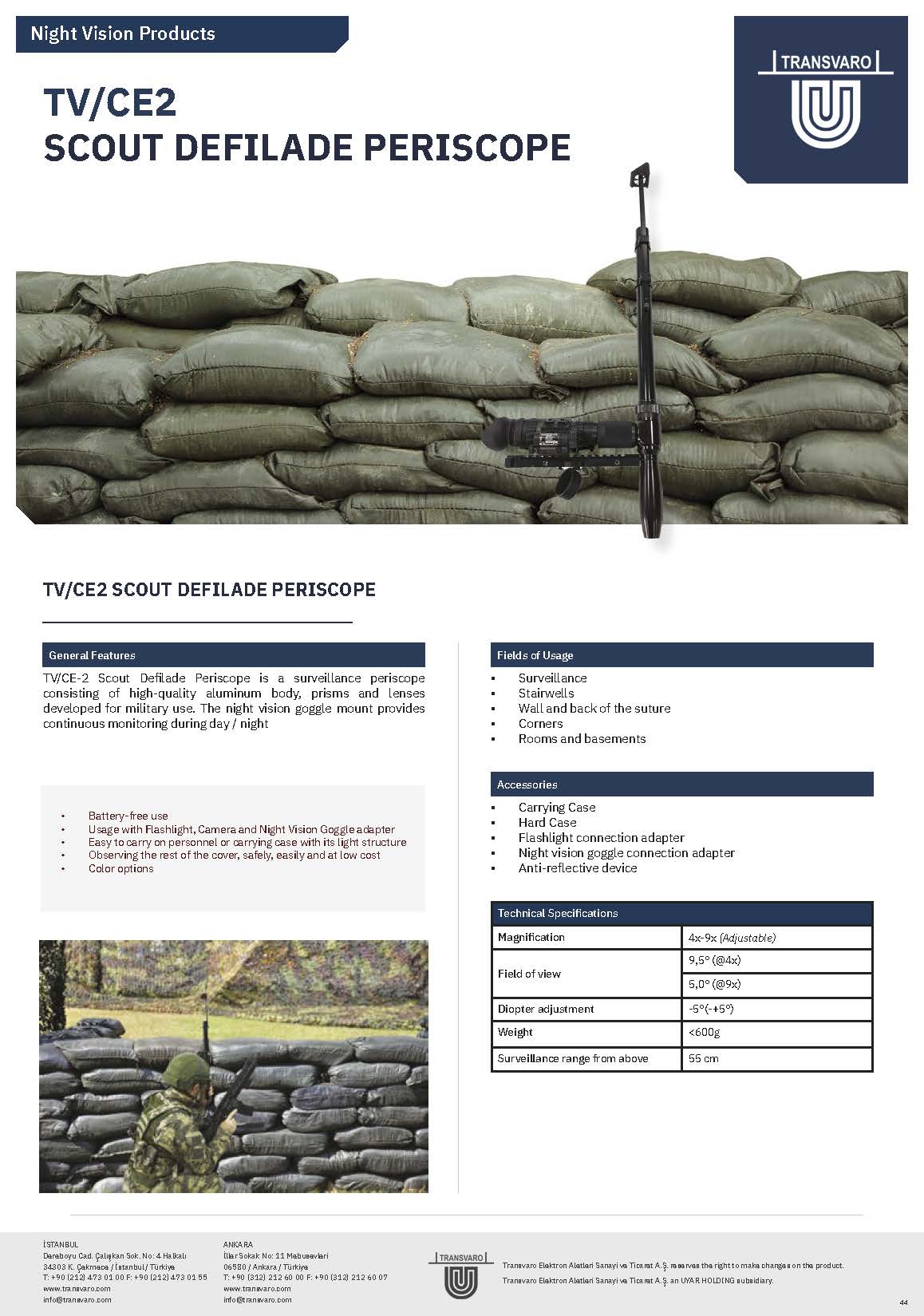 Maximum Defilade TV/CE2 SCOUT DEFILADE PERISCOPE - Distripol