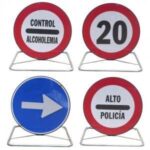 Señales plegables para policía – 60cm de diámetro, RA2.